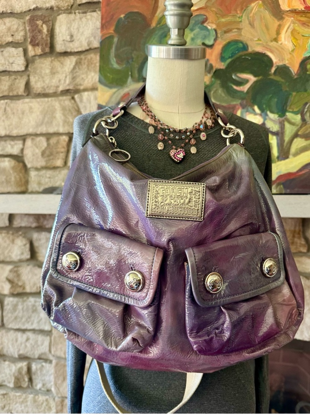Coach Poppy purple ombre violet cross body bag - Picture 16 of 16
